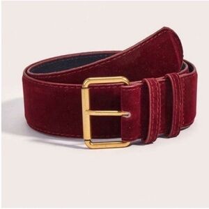 New! Burgundy Wine Belt Gold Buckle (One Size) NWOT